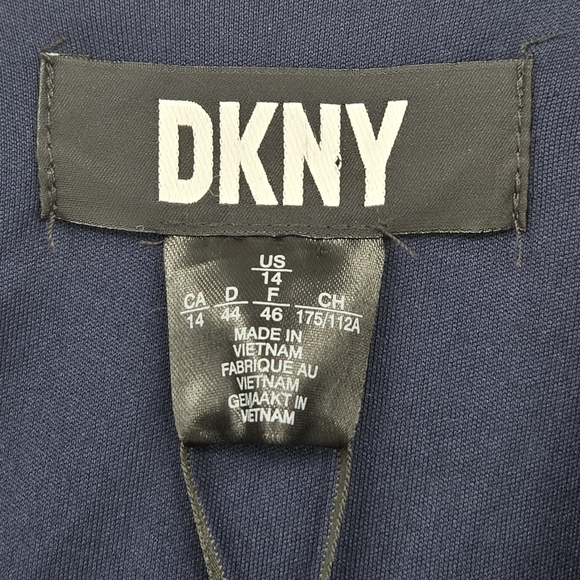 Elegant Navy Velvet DKNY Dress Size:14 NWT - Picture 2 of 9